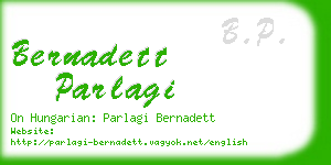 bernadett parlagi business card